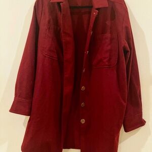 Nordstrom Treasure & Bond Long Cranberry Shacket with Pockets